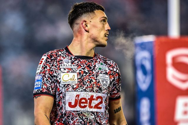 Owen Trout of Leigh Leopards during the Betfred Super League match Leigh Leopards vs Catalans Dragons at Leigh Sports Village, Leigh, United Kingdom on 06 March 2026

(Photo by Alfie Cosgrove/News Images)