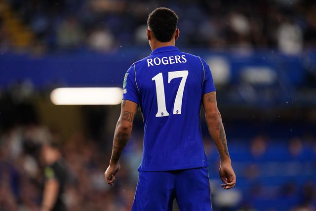 Morgan Rogers of Chelsea back view during the Carabao Cup round 2 match Chelsea vs Luton Town at Stamford Bridge, London, United Kingdom on 27 August 2026

(Photo by Harvey Murphy/News Images)