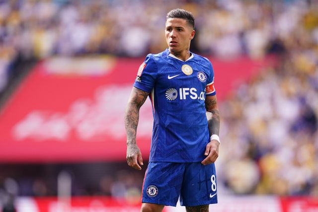 Enzo Fernandez of Chelsea during the Emirates FA Cup Semi-Final match Chelsea vs Leeds United at Wembley Stadium, London, United Kingdom on 26 April 2026

(Photo by Harvey Murphy/News Images)