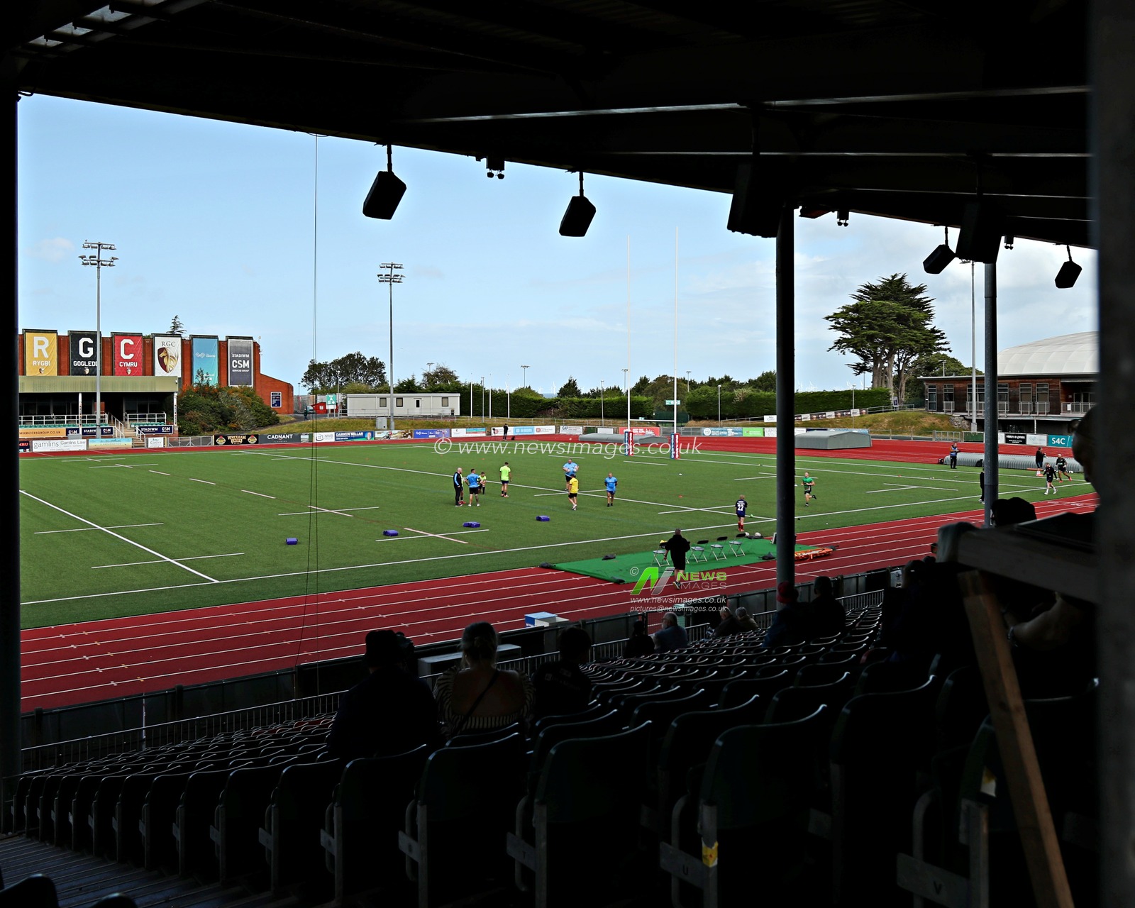 A general view of Stadiwm CSM before the Betfred League 1 match North Wales Crusaders vs Keighley Cougars at Stadiwm CSM, Colwyn Bay, United Kingdom, 31st August 2025(Photo by Sam Eaden/News Images)