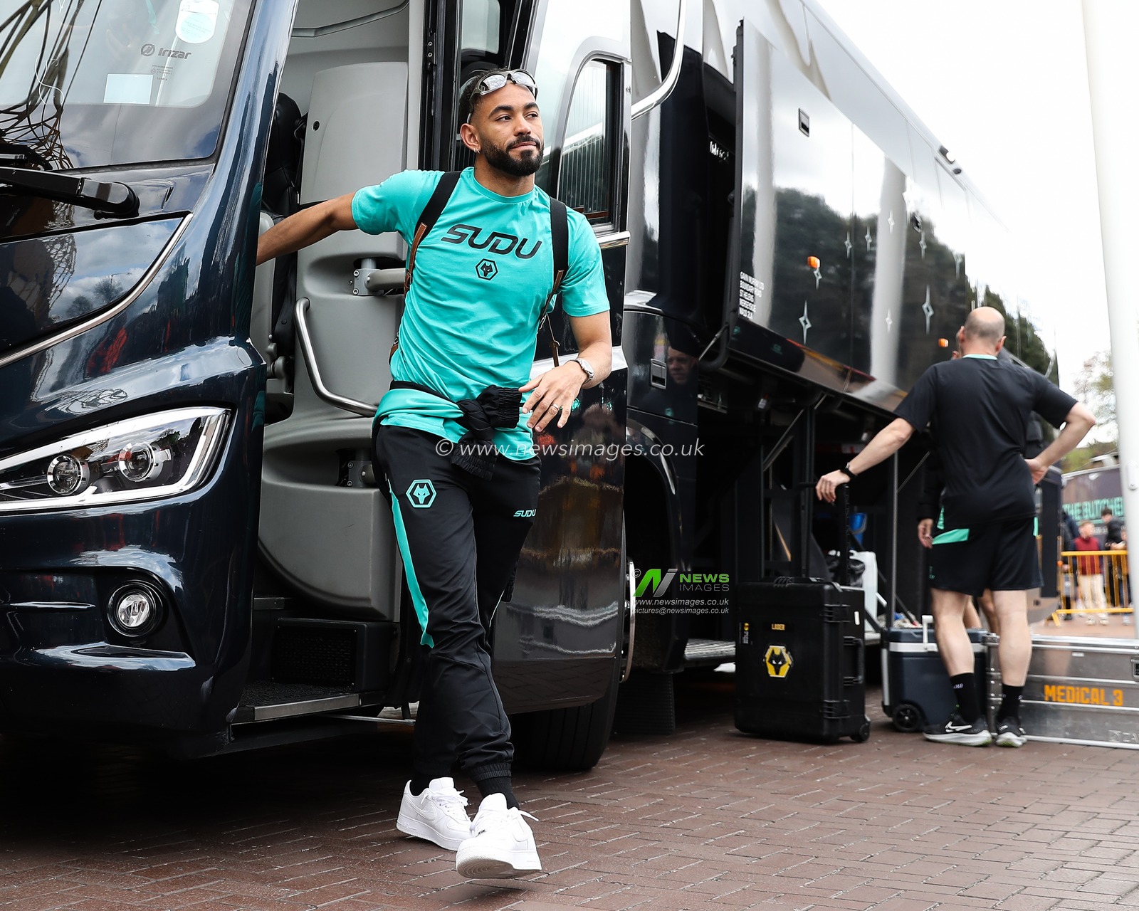 Matheus Cunha of Wolverhampton Wanderers arrives ahead of the Premier League match Wolverhampton Wanderers vs Tottenham Hotspur at Molineux, Wolverhampton, United Kingdom, 13th April 2025

(Photo by Gareth Evans/News Images)