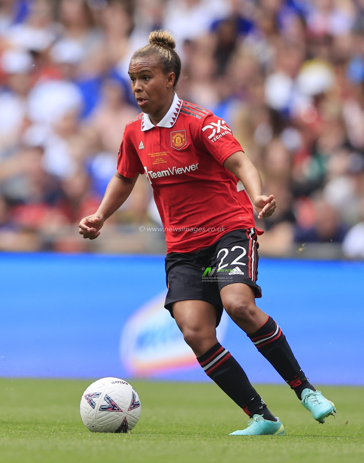Nikita Parris #22 of Manchester United during the Vitality Women's FA Cup Final match Chelsea FC Women vs Manchester United Women at Wembley Stadium, London, United Kingdom, 14th May 2023

(Photo by Conor Molloy/News Images)