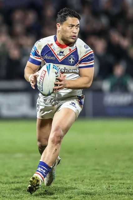 Mason Lino of Wakefield Trinity during the Betfred Challenge Cup Quarter Final match Wakefield Trinity vs Leigh Leopards at DIY Kitchens Stadium, Wakefield, United Kingdom, 4th April 2025

(Photo by Alfie Cosgrove/News Images)