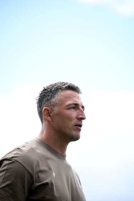 Sam Burgess, Head Coach of Warrington Wolves looks on prior to the Betfred Super League round 21 match Castleford Tigers vs Warrington Wolves at OneBore Stadium, Castleford, Untied Kingdom on 01 August 2026

(Photo by Ben Roberts/News Images)

