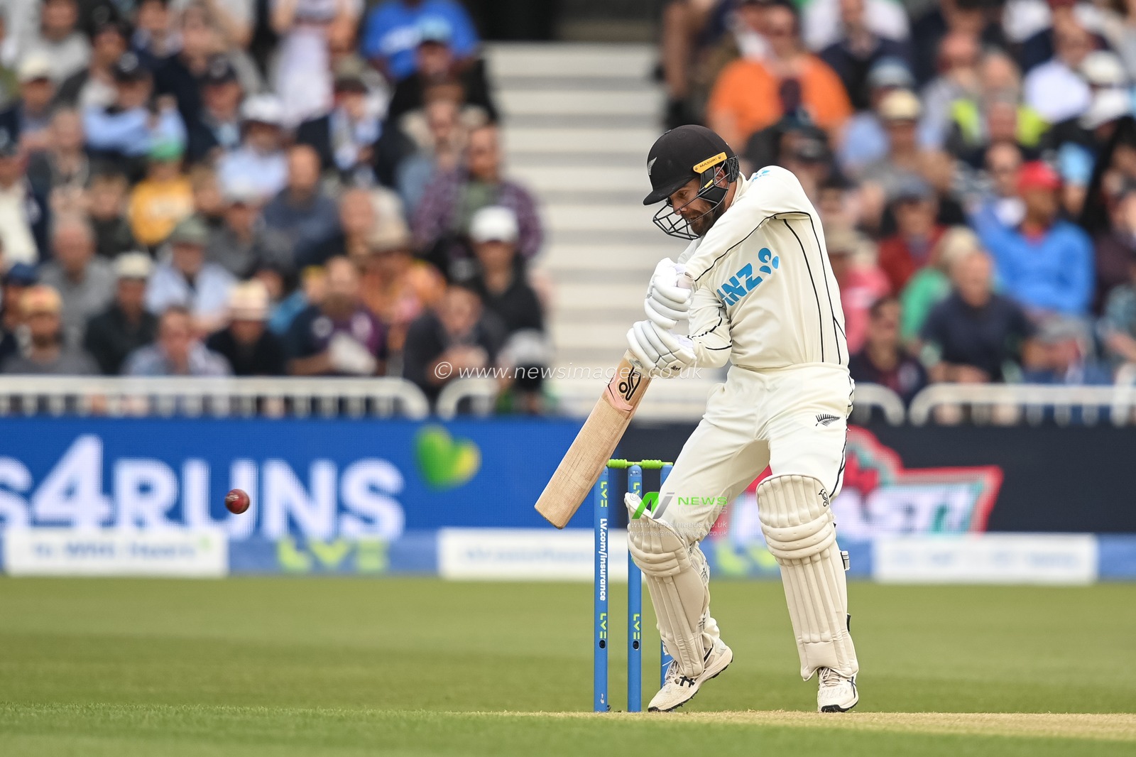Tom Blundell of New Zealand makes one run during day 2 of the 2nd Test between the New Zealand Blackcaps and England at Trent Bridge Cricket Ground, Nottingham, England on Saturday 11 June 2022.