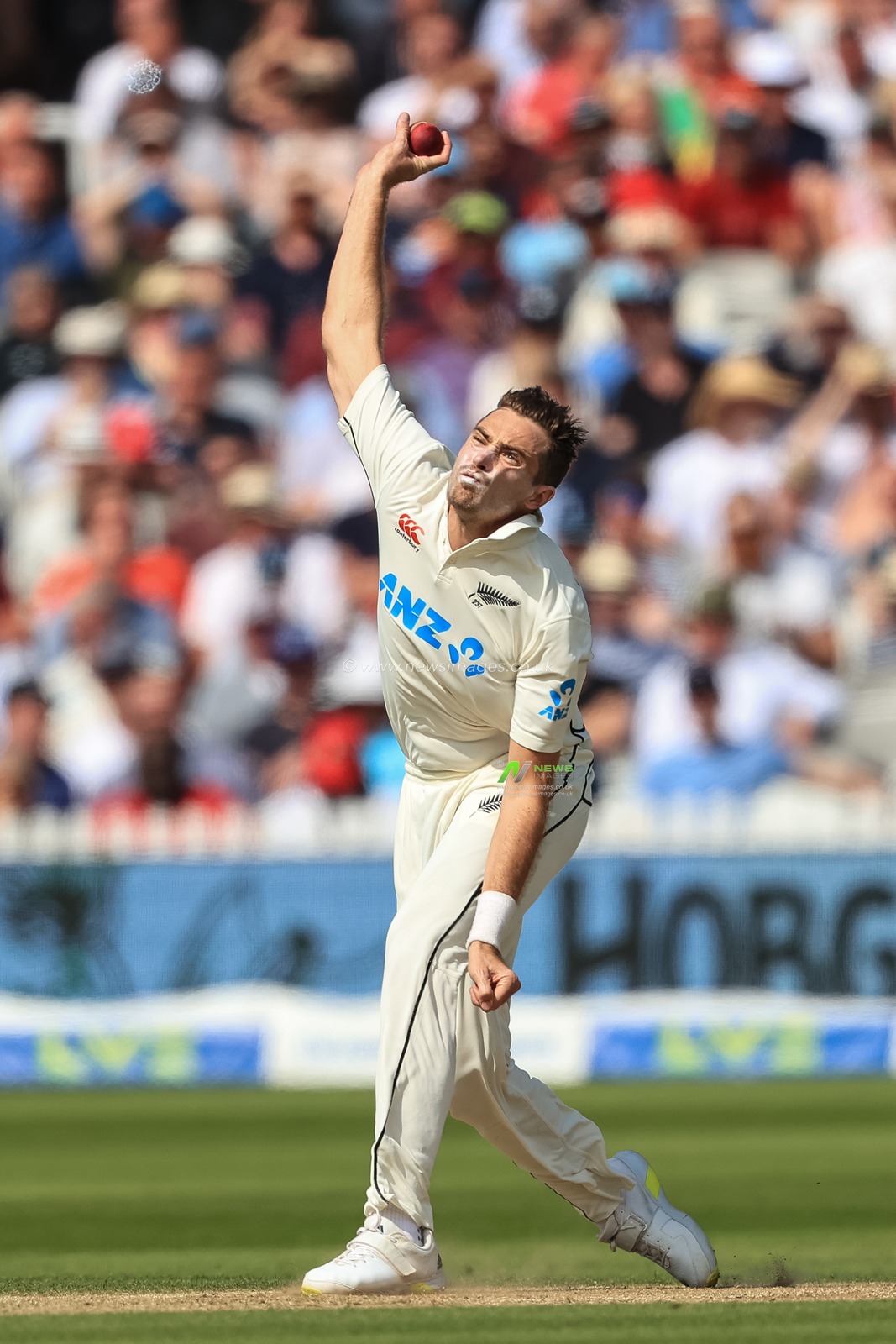 Tim Southee of New Zealand delivering a ball