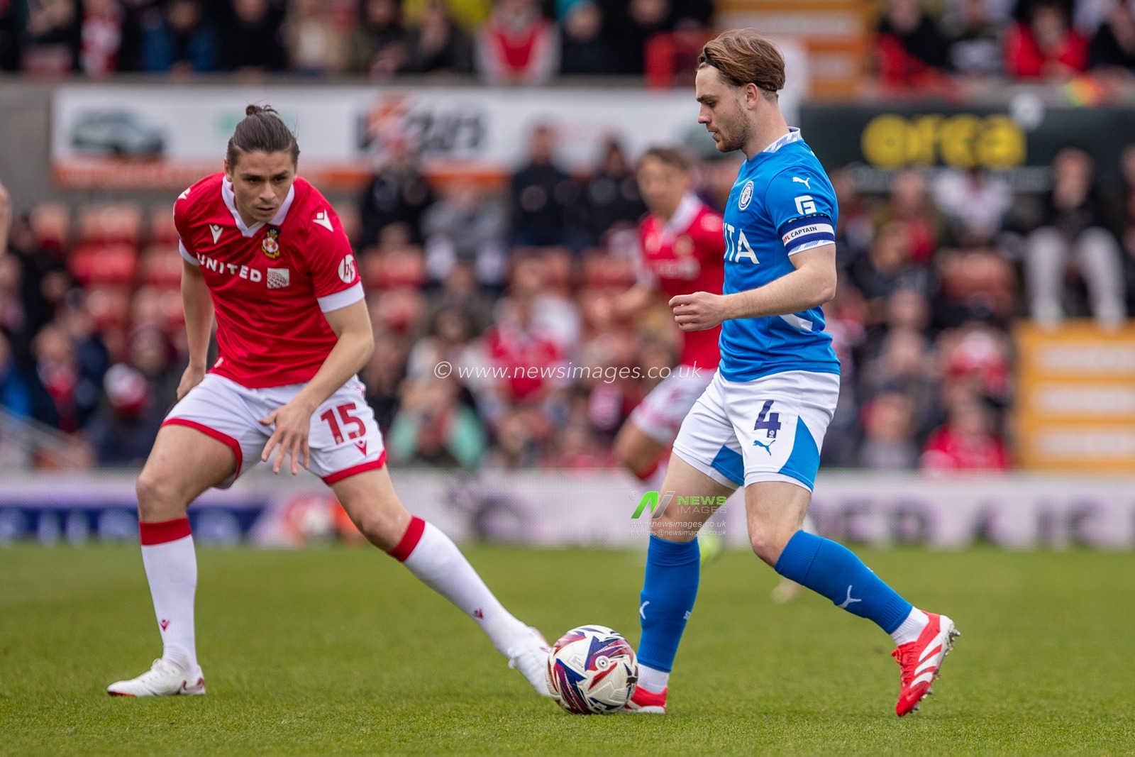 Stockport County's Lewis Bate during the Sky Bet League 1 match Wrexham vs Stockport County at SToK Cae Ras, Wrexham, United Kingdom, 22nd March 2025

(Photo by Nik Mesney/News Images)