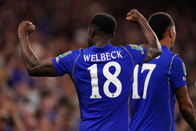 Danny Welbeck of Chelsea after his goal during the Carabao Cup round 2 match Chelsea vs Luton Town at Stamford Bridge, London, United Kingdom on 27 August 2026

(Photo by Harvey Murphy/News Images)