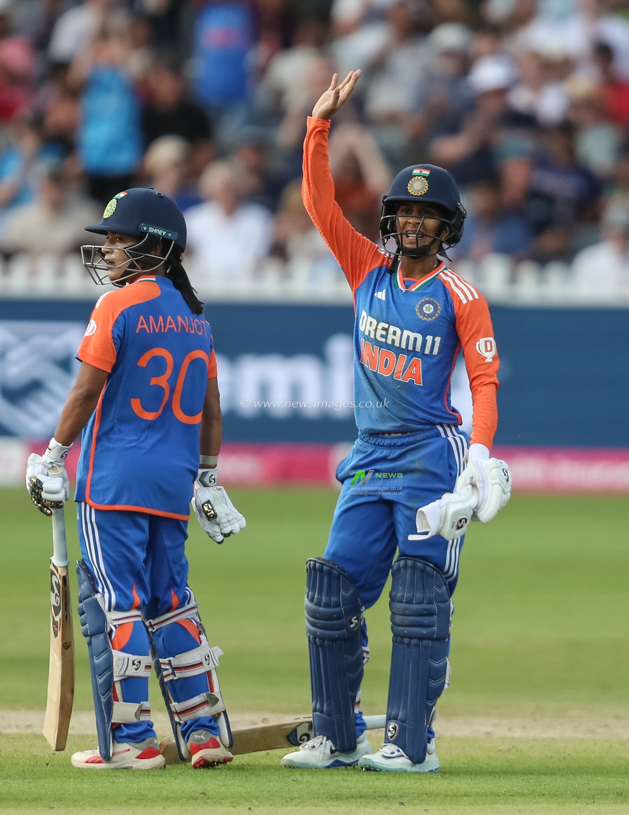 Jemimah of India celebrates a half century (50 runs) during the 2nd Vitality IT20 England Women vs India Women at Seat Unique Stadium, Bristol, United Kingdom, 1st July 2025

(Photo by Izzy Poles/News Images)