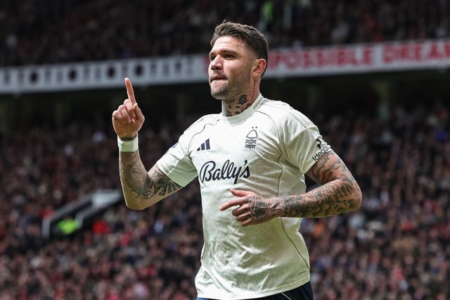 Morato of Nottingham Forest celebrates his goal to make it 1-1 during the Premier League match Manchester United vs Nottingham Forest at Old Trafford, Manchester, United Kingdom on 17 May 2026

(Photo by Mark Cosgrove/News Images)