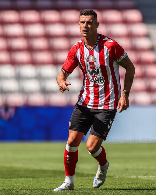 Granit Xhaka of Sunderland during the Pre-season friendly match Sunderland vs Real Betis at Stadium Of Light, Sunderland, United Kingdom, 2nd August 2025

(Photo by Alfie Cosgrove/News Images)