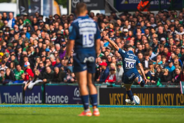 George Ford of Sale Sharks during the Gallagher Premiership Play-off Semi-final Leicester Tigers vs Sale Sharks at Mattioli Woods Welford Road Stadium, Leicester, United Kingdom, 7th June 2025

(Photo by Craig Evans/News Images)