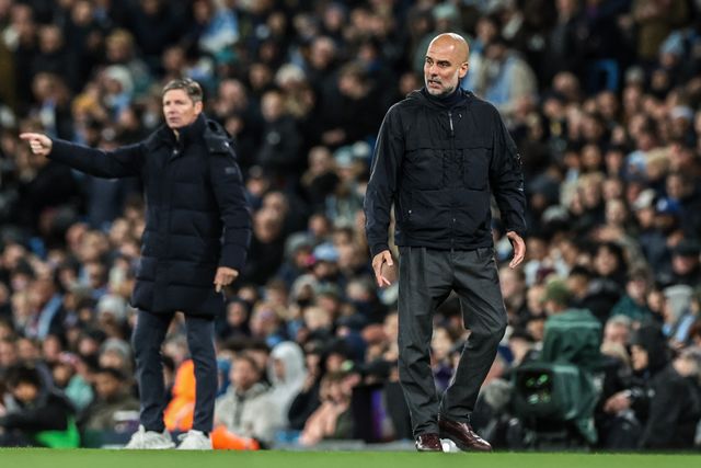 Josep Guardiola manager of Manchester City reacts during the Premier League match Manchester City vs Crystal Palace at Etihad Stadium, Manchester, United Kingdom on 13 May 2026

(Photo by Mark Cosgrove/News Images)