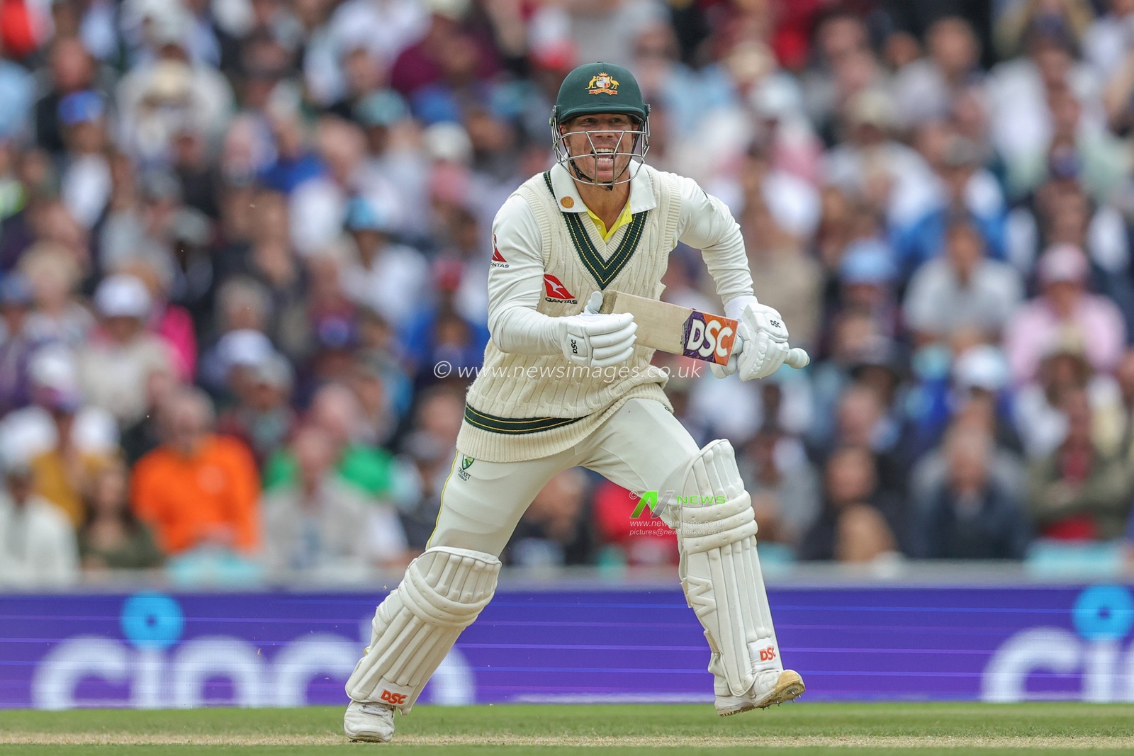 David Warner of Australia makes one run during the LV= Insurance Ashes Fifth Test Series Day Four match England vs Australia at The Kia Oval, London, United Kingdom, 30th July 2023

(Photo by Mark Cosgrove/News Images)