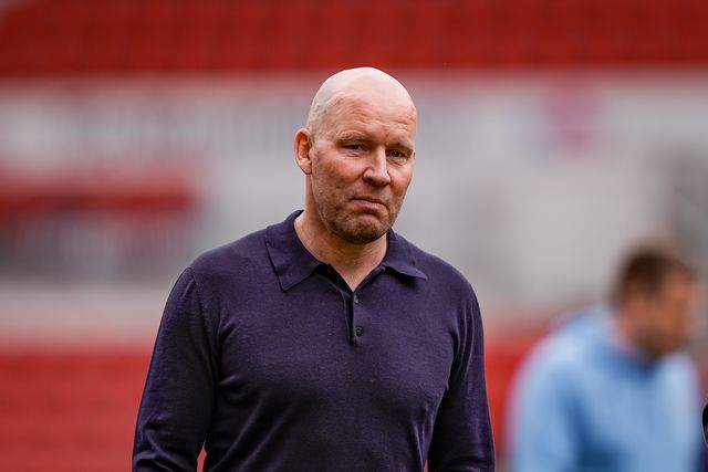 Henrik Pedersen manager of Sheffield Wednesday inspects the pitch prior to kick off during the Sky Bet Championship match Stoke City vs Sheffield Wednesday at Bet365 Stadium, Stoke On Trent, United Kingdom on 03 April 2026

(Photo by Maynard Manyowa/News Images)