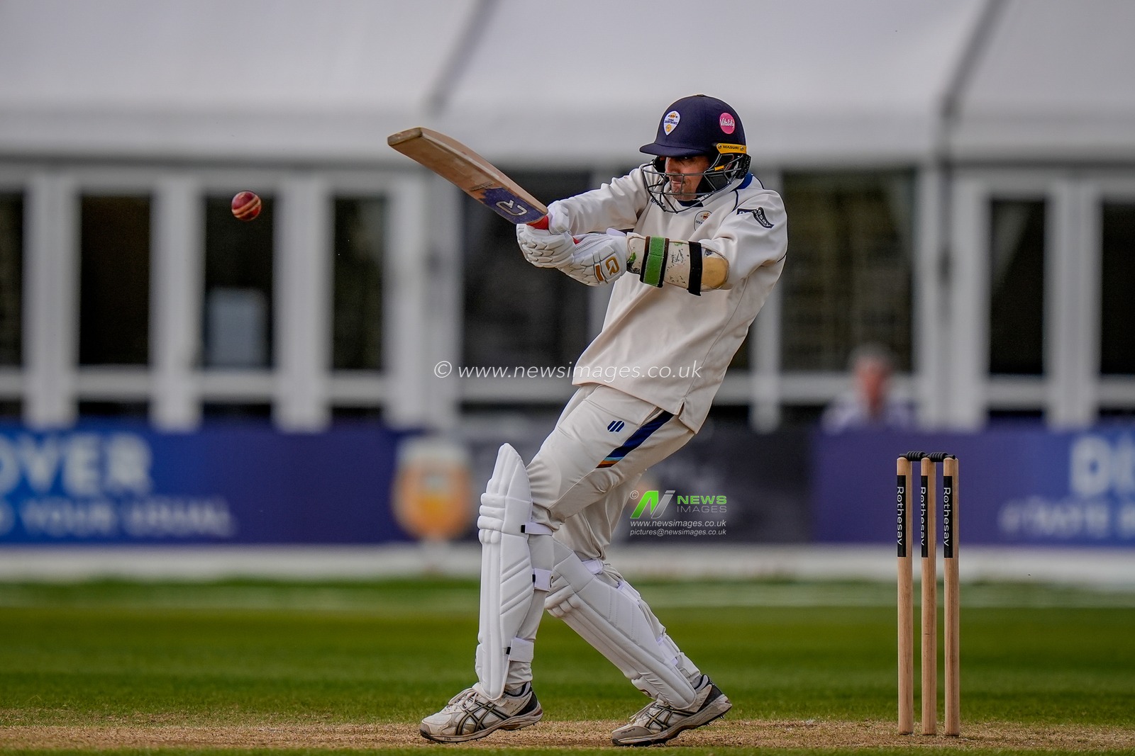 Mohammad Abbas pulls the ball for four during the county Championship Division Two day 4 Derbyshire vs Gloucestershire at The Central Co-Op County Ground, Derby, United Kingdom on 27 April 2026

(Photo by Maynard Manyowa/News Images)