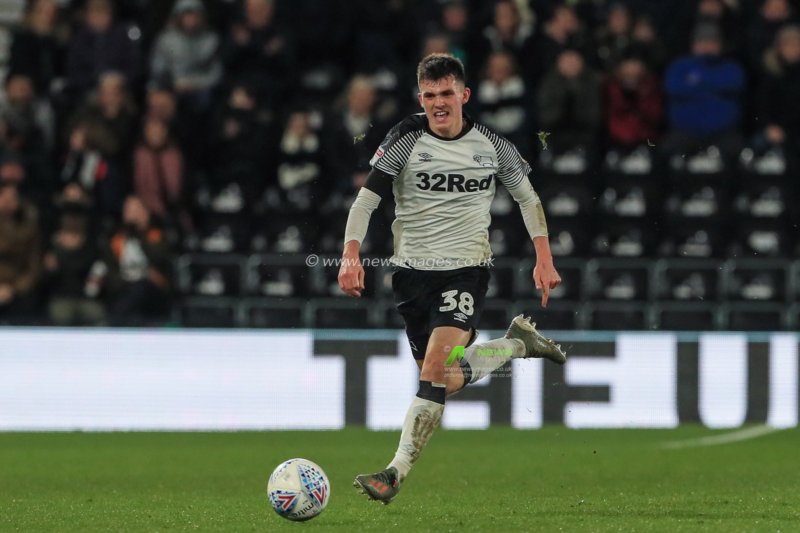 2nd January 2020, Pride Park Stadium, Derby, England; Sky Bet Championship, Derby County v Barnsley : Jason Knight (38) of Derby County in action during the game 

Credit: Mark Cosgrove/News Images