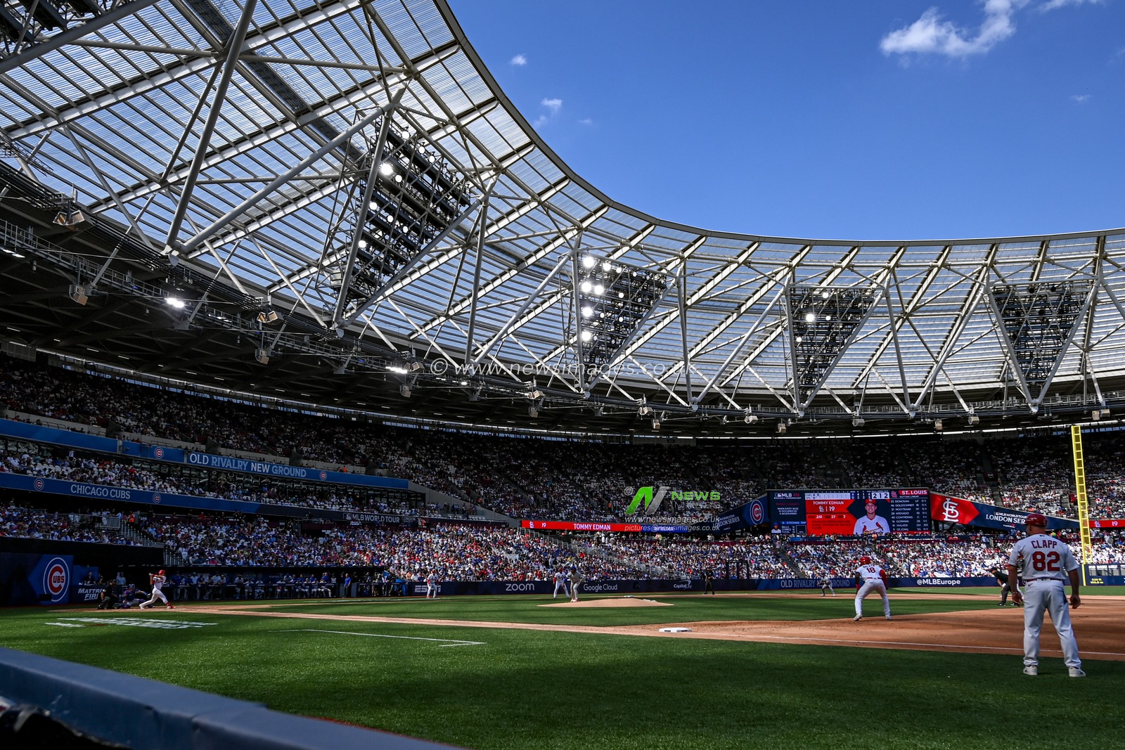 St. Louis Cardinals bats during the 2023 MLB London Series match St. Louis Cardinals vs Chicago Cubs at London Stadium, London, United Kingdom, 25th June 2023

(Photo by Craig Thomas/News Images)
