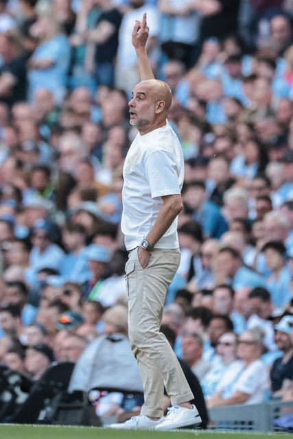 Pep Guardiola manager of Manchester City reacts in the technical area during the Premier League match Manchester City vs Aston Villa at Etihad Stadium, Manchester, United Kingdom on 24 May 2026

(Photo by Mark Cosgrove/News Images)