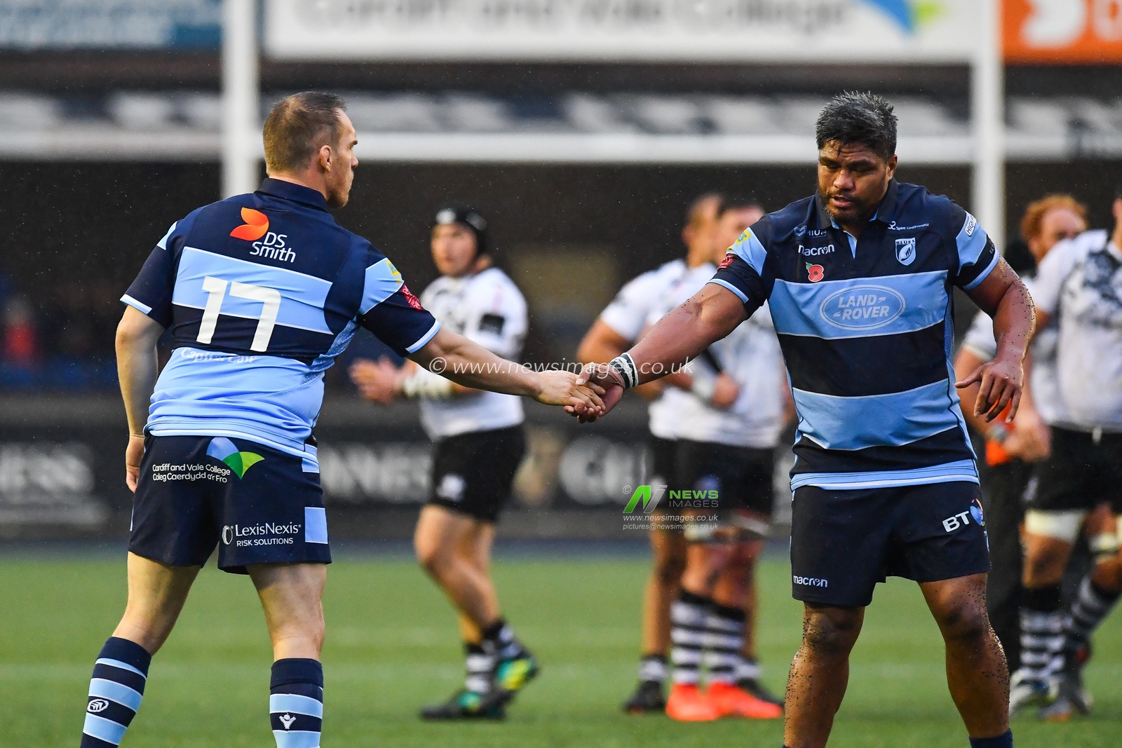 4th November , Cardiff Arms Park , Cardiff, Wales ; Guinness pro 14's Cardiff Blues v Zebre ; Gethin Jenkins of Cardiff Blues is welcomed onto the pitch for the last time by Nick Williams


Credit:  Craig Thomas/News Images