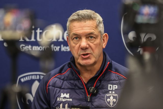 Daryl Powell Head Coach of Wakefield Trinity speaks in the post match press conference during the Betfred Super League Round 5 match Wakefield Trinity vs Hull FC at DIY Kitchens Stadium, Wakefield, United Kingdom, 21st March 2025

(Photo by Alfie Cosgrove/News Images)