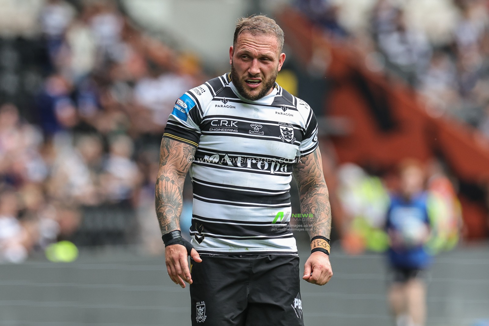Josh Griffin #23 of Hull FC during the Betfred Challenge Cup match Hull FC vs St Helens at MKM Stadium, Hull, United Kingdom, 17th June 2023

(Photo by Mark Cosgrove/News Images)