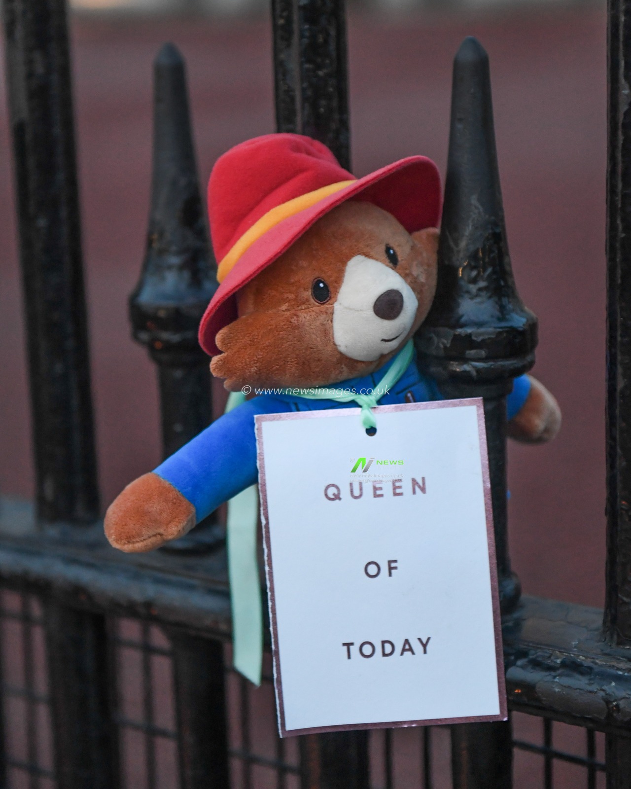 Mourners leave Paddington Bear toy on the Gate
Day 2 Queens death at Buckingham Palace, London, United Kingdom, 10th September 2022

(Photo by Mike Jones/News Images)
