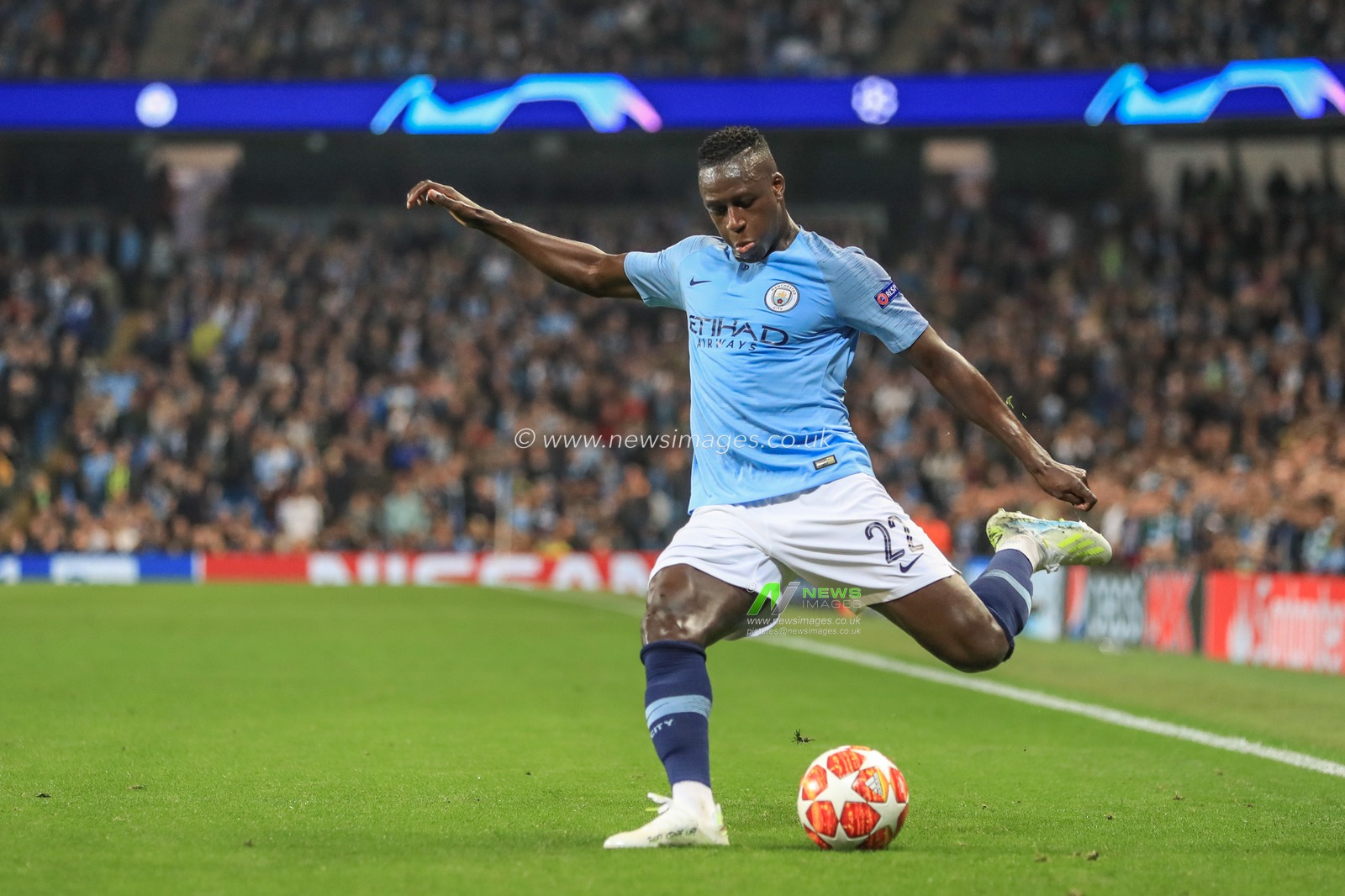 17th April 2019 , Etihad Stadium, Manchester, England; UEFA Champions League, Quarter Final, Second Leg, Manchester City v Tottenham ; Benjamin Mendy (22) of Manchester City during the game


Credit: Mark Cosgrove/News Images