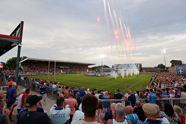 A general view of the DIY Kitchens Stadium before the Betfred Super League round 15 match Wakefield Trinity vs Wigan Warriors at DIY Kitchens Stadium, Wakefield, United Kingdom, 20th June 2025

(Photo by Sam Eaden/News Images)