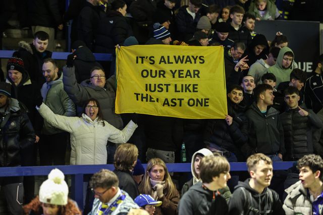Warrington fans celebrate the win during the Betfred Super League Round 1 match Warrington Wolves vs St Helens at The Halliwell Jones Stadium, Warrington, United Kingdom on 13 February 2026

(Photo by Alfie Cosgrove/News Images)