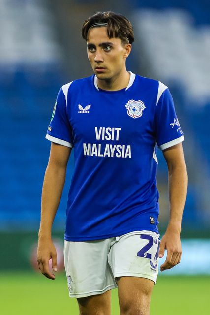 Joel Colwill of Cardiff City during the Carabao Cup round 2 match Cardiff City vs Norwich City at Cardiff City Stadium, Cardiff, United Kingdom on 25 August 2026

(Photo by Andrew Lewis/News Images)
