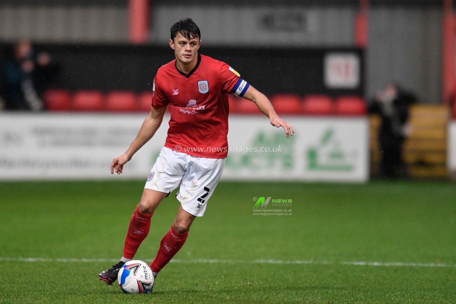 Perry Ng #2 of Crewe Alexandra with the ball