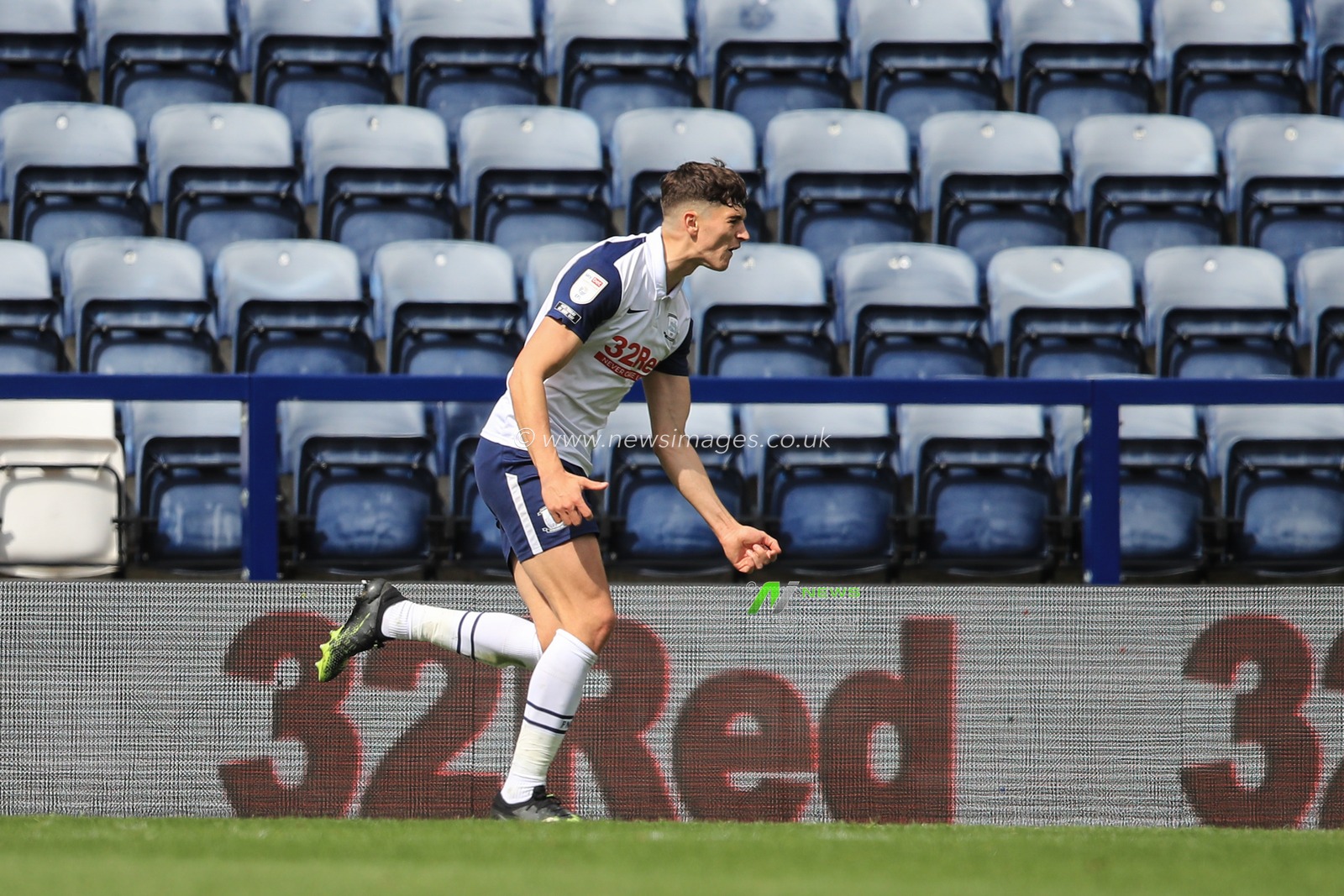 Jordan Storey #14 of Preston North End celebrates his goal to make it 1-0