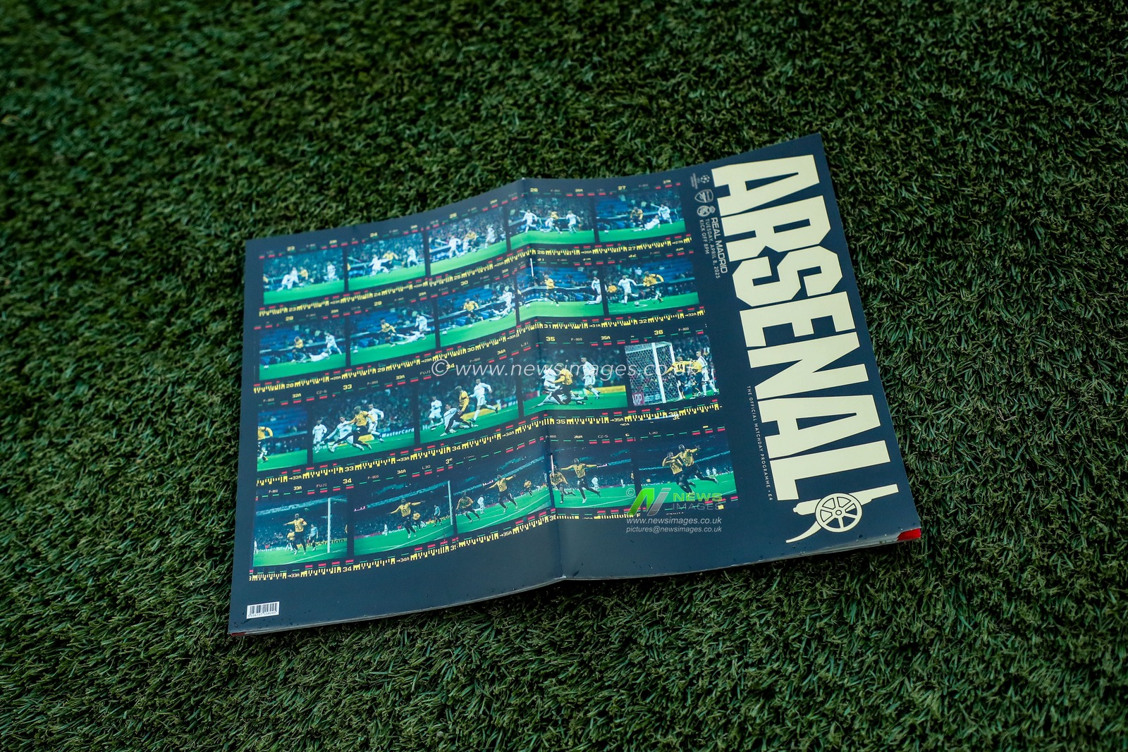 A general view of the match day programme prior to the UEFA Champions League Quarter-finals match Arsenal vs Real Madrid at Emirates Stadium, London, United Kingdom, 8th April 2025

(Photo by Izzy Poles/News Images)