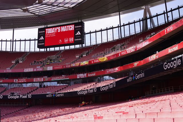 View of scoreboard at emirates stadium ahead of the Premier League match Arsenal vs Fulham at Emirates, London, United Kingdom on 02 May 2026

(Photo by Harvey Murphy/News Images)