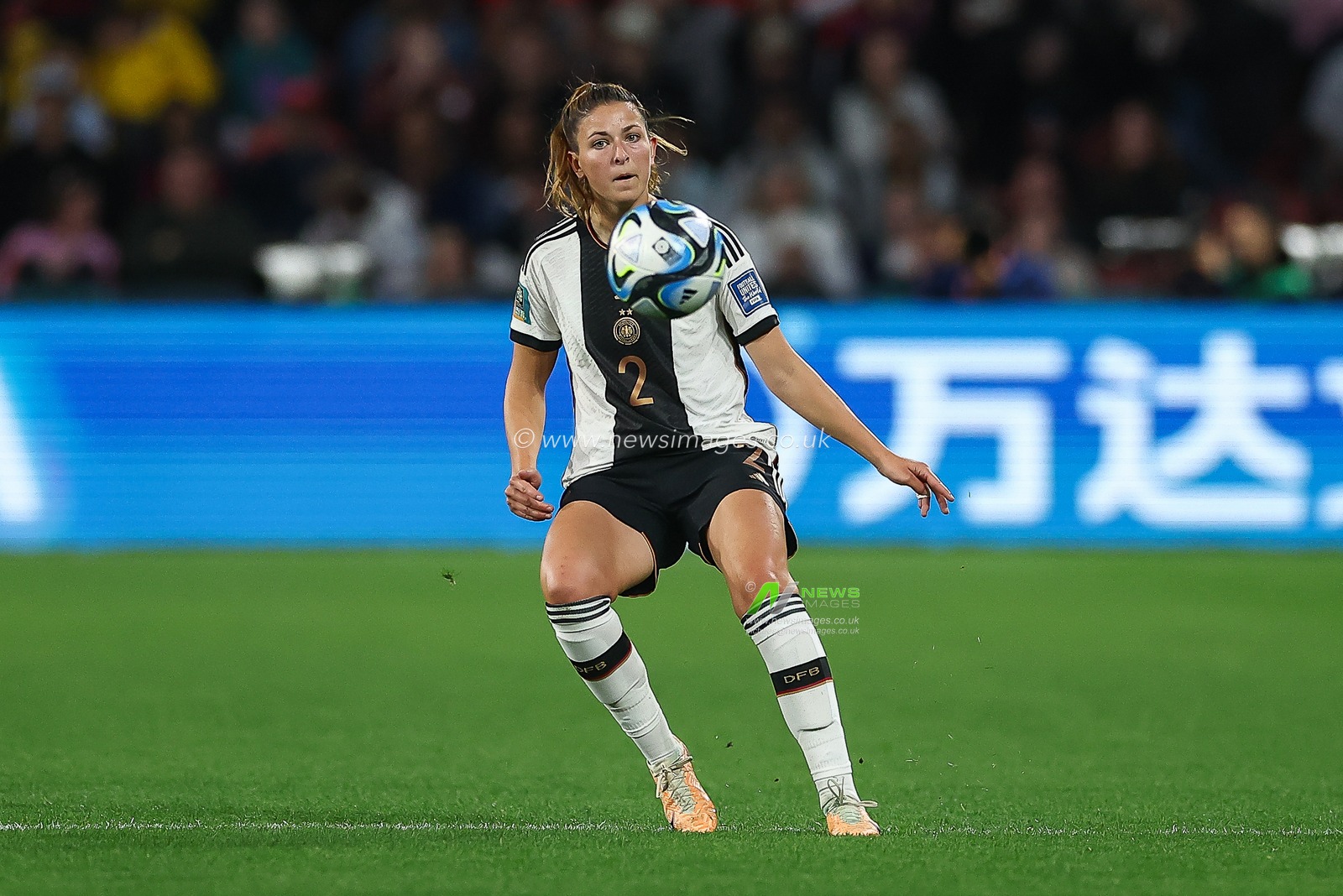 Chantal Hagel #2 of Germany in action during the FIFA Women's World Cup 2023 Group H South Korea Women vs Germany Women at Adelaide Oval, Adelaide, Australia, 3rd August 2023

(Photo by Patrick Hoelscher/News Images)