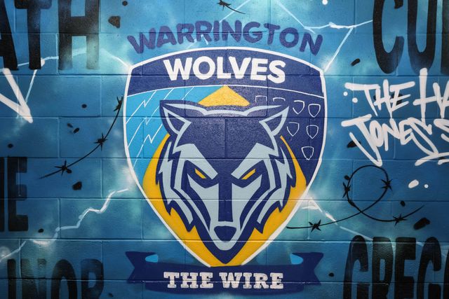 Warrington Wolves mural in the tunnel area during the Betfred Super League Round 25 match Warrington Wolves vs Leigh Leopards at Halliwell Jones Stadium, Warrington, United Kingdom, 6th September 2025

(Photo by Mark Cosgrove/News Images)