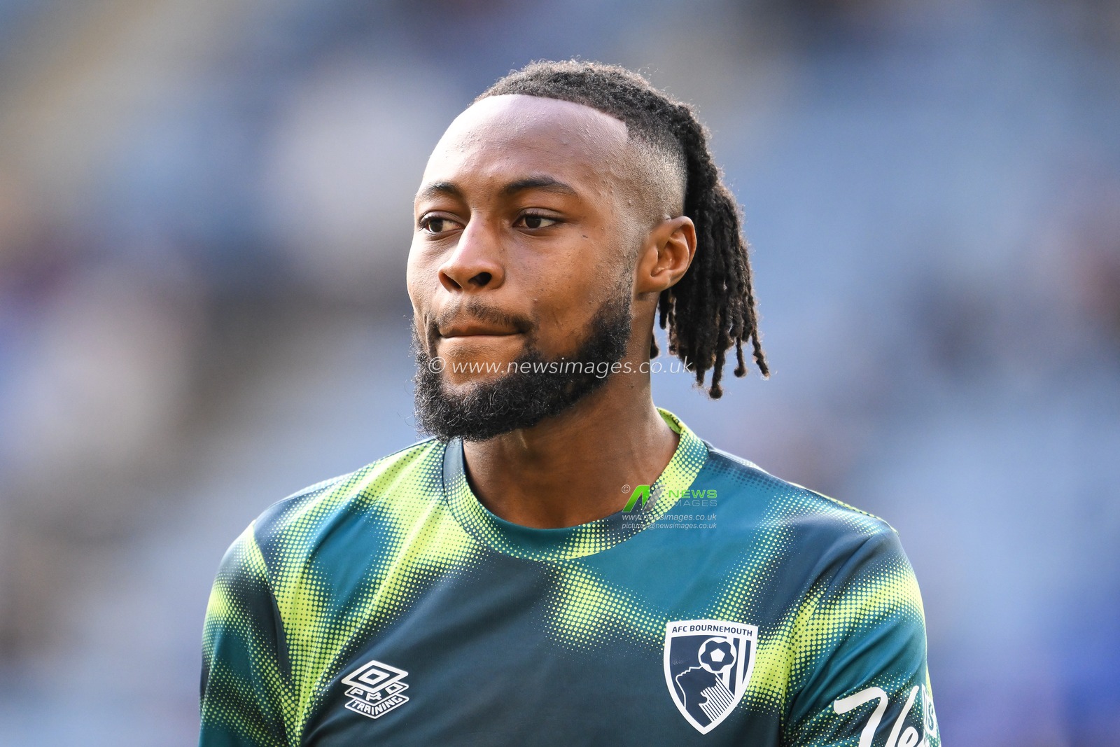 Antoine Semenyo of Bournemouth during the pre-game warmup ahead of the Premier League match Leicester City vs Bournemouth at King Power Stadium, Leicester, United Kingdom, 5th October 2024

(Photo by Craig Thomas/News Images)