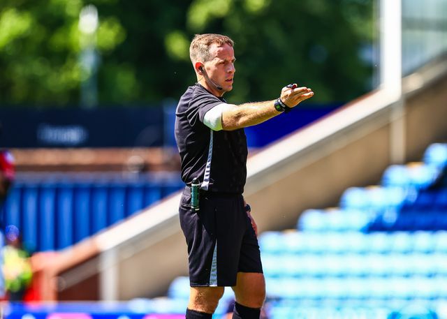 referee Callum Jones during the Pre-season friendly match Chesterfield vs Nottingham Forest at SMH Group Stadiumact Stadium, Chesterfield, United Kingdom, 12th July 2025

(Photo by Richard Bierton/News Images)