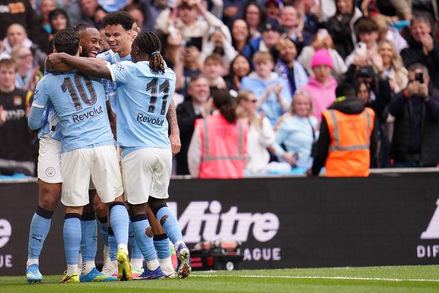 Manchester City celebrate 0-1 lead during the Emirates FA Cup Final match Chelsea vs Manchester City at Wembley Stadium, London, United Kingdom on 16 May 2026

(Photo by Harvey Murphy/News Images)