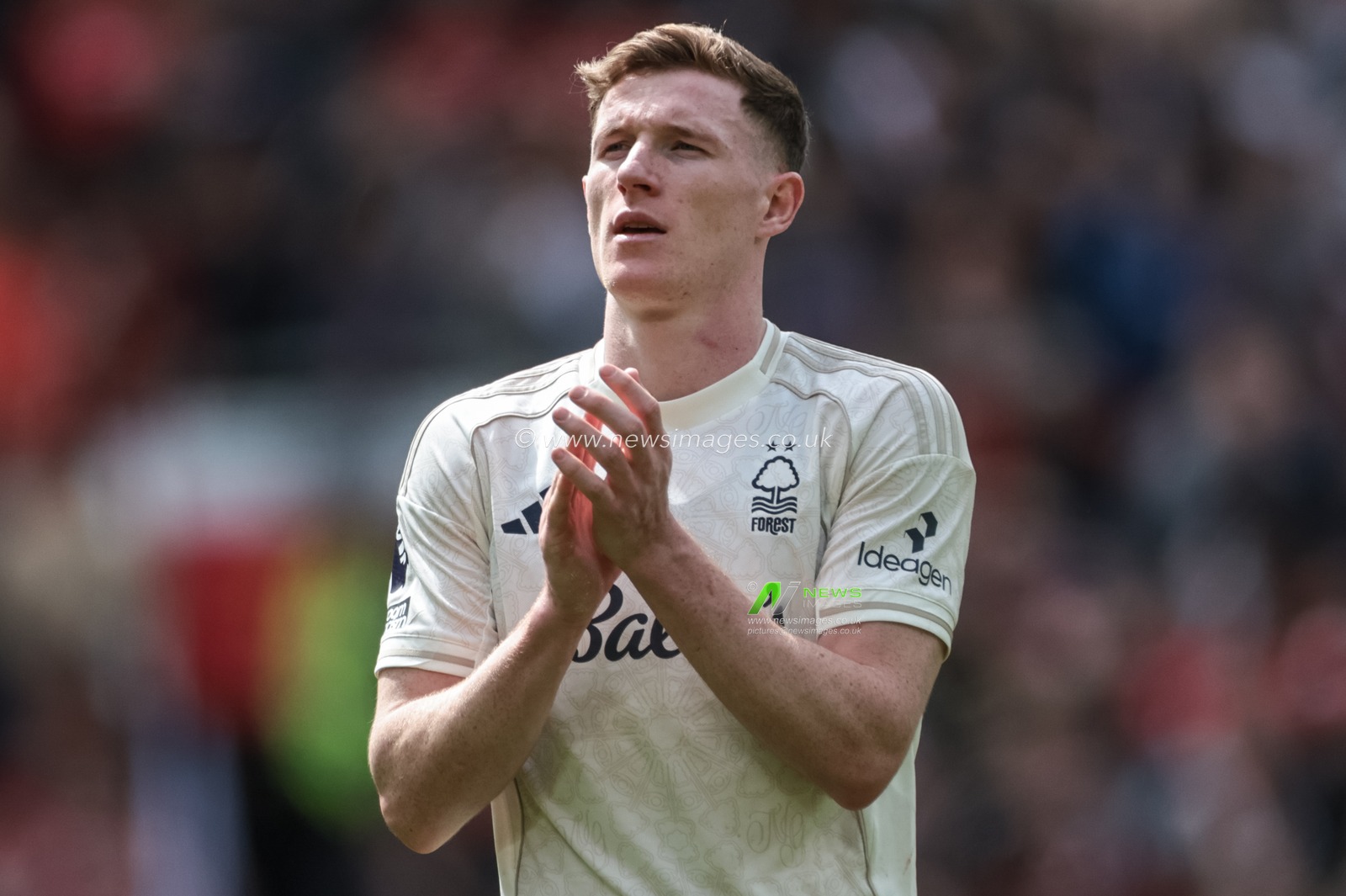 Elliot Anderson of Nottingham Forest applauds the fans during the Premier League match Manchester United vs Nottingham Forest at Old Trafford, Manchester, United Kingdom on 17 May 2026

(Photo by Mark Cosgrove/News Images)