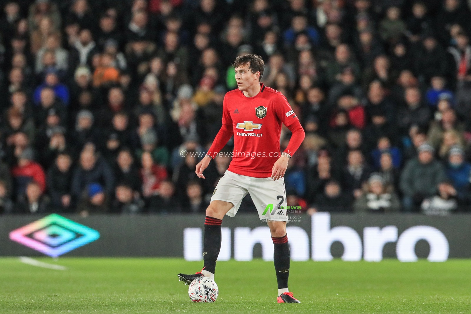 5th March 2020, Pride Park Stadium, Derby, England; Emirates FA Cup 5th Round, Derby County v Manchester United : Victor Lindelof (2) of Manchester United in action during the game