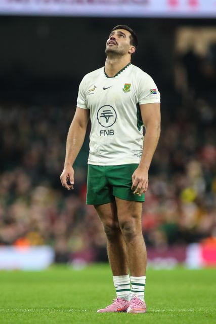 Damian de Allende of South Africa during the Quilter Nations Series 2025 match Wales vs South Africa at Principality Stadium, Cardiff, United Kingdom, 29th November 2025

(Photo by Andrew Lewis/News Images)

*** GER AUT SUI OUT ***