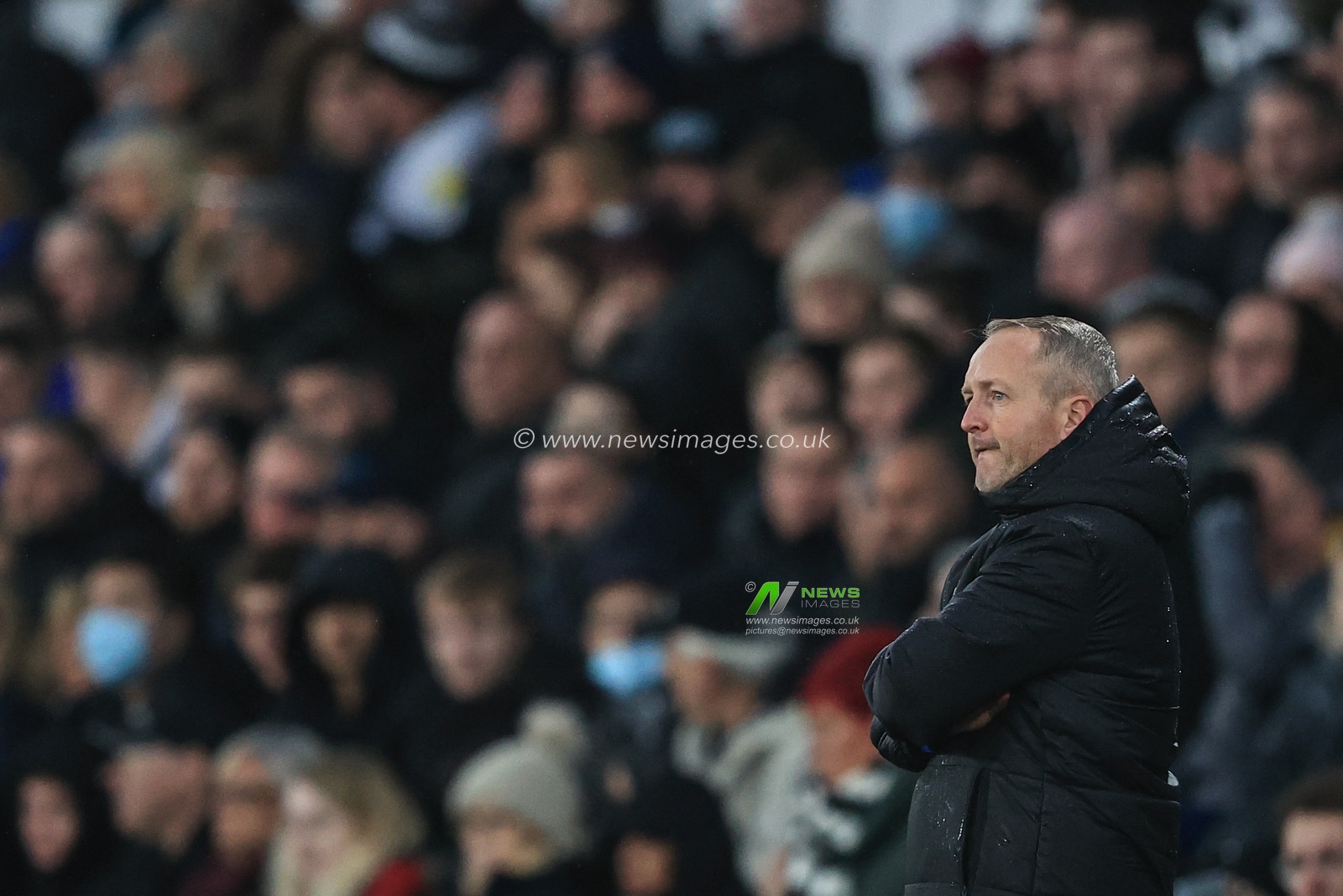Neil Critchley head Coach of Blackpool during the game