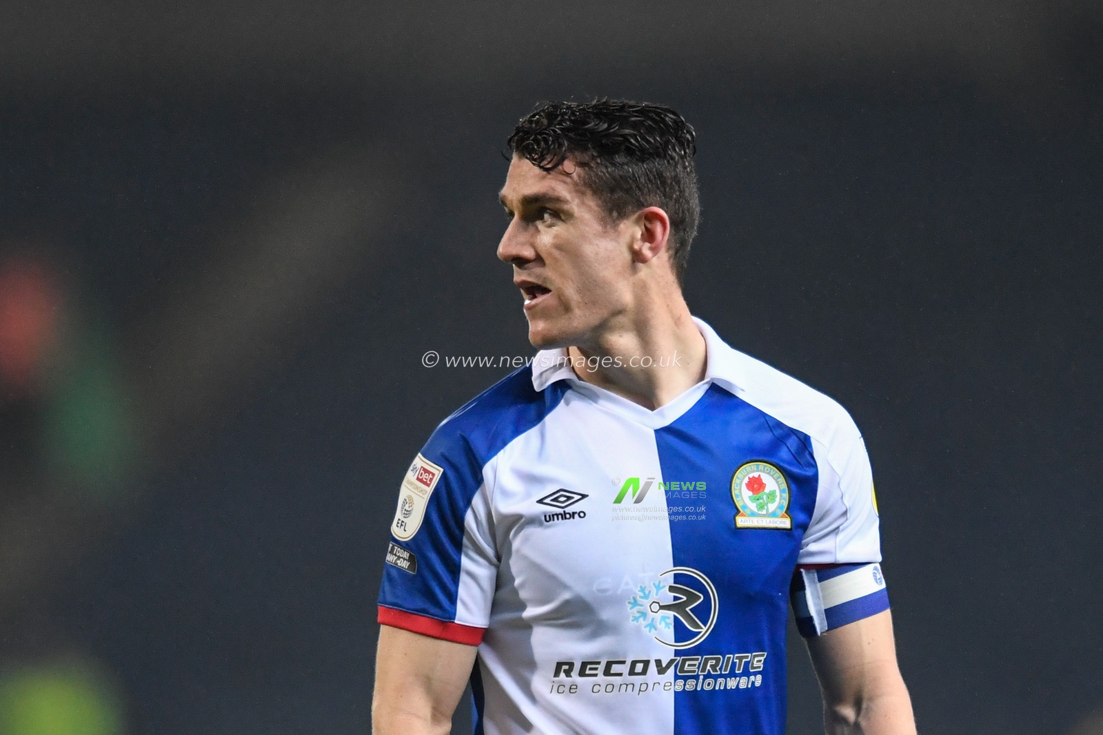 Darragh Lenihan #26 of Blackburn Rovers looks over his shoulder