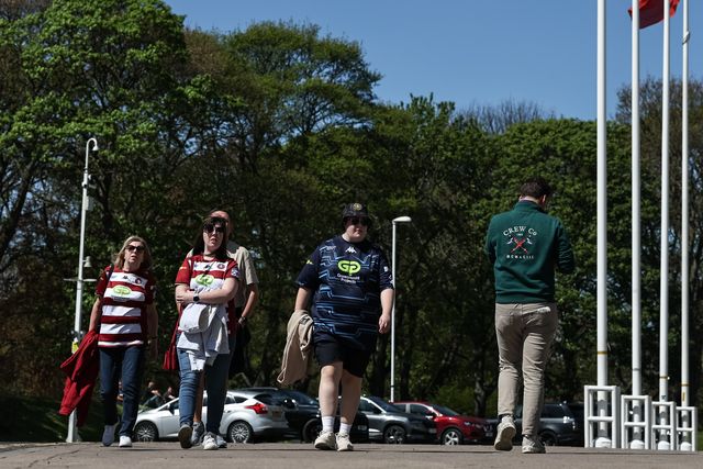Wigan fans arrive during the Betfred Super League Round 9 match Hull FC vs Wigan Warriors at MKM Stadium, Hull, United Kingdom, 27th April 2025

(Photo by Mark Cosgrove/News Images)