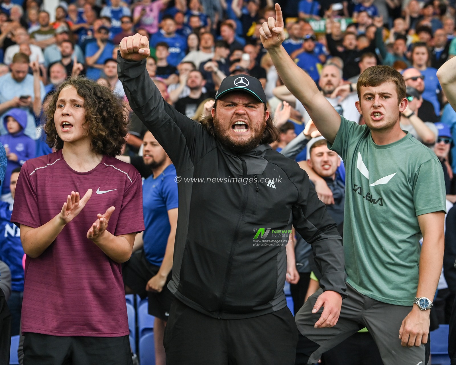 Everton fans celebrate at the final whistle avoiding relegation in the Premier League match Everton vs Bournemouth at Goodison Park, Liverpool, United Kingdom, 28th May 2023

(Photo by Craig Thomas/News Images)