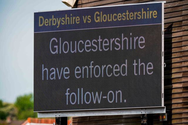 Gloucestershire enforce the follow-on at tea during the County Championship Division Two Derbyshire v Gloucestershire at The Central Co-Op County Ground, Derby, United Kingdom on 26 April 2026

(Photo by Maynard Manyowa/News Images)
