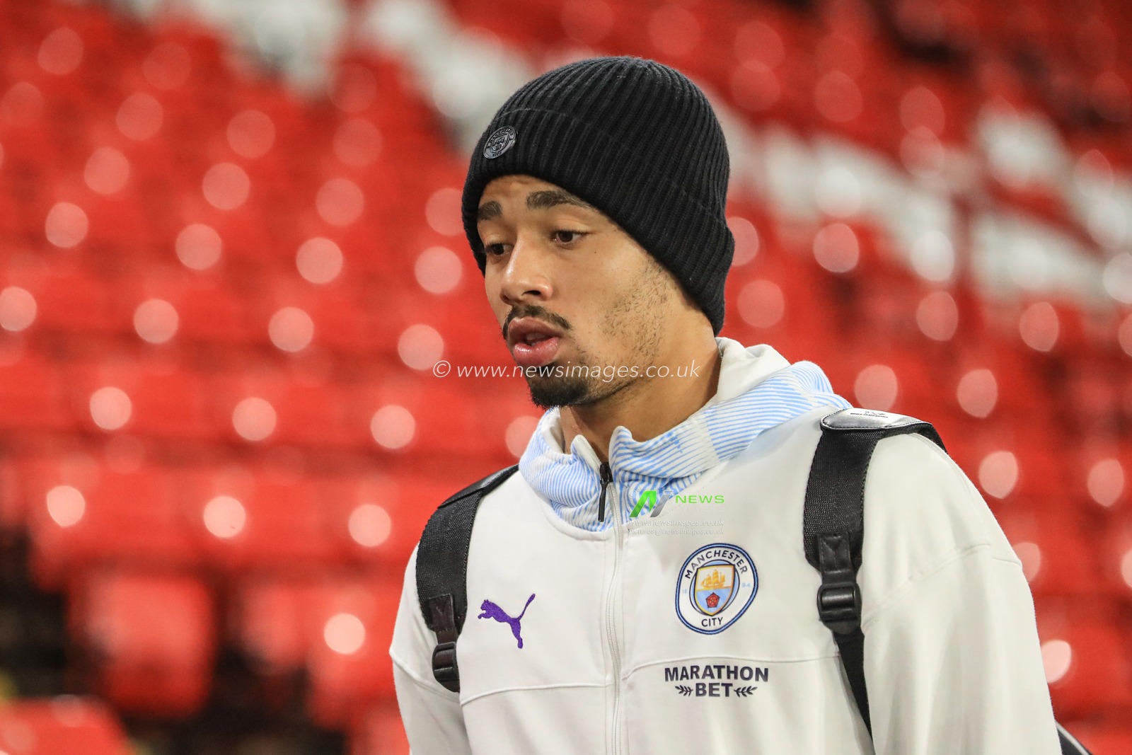 21st January 2020, Bramall Lane, Sheffield, England; Premier League, Sheffield United v Manchester City : Gabriel Jesus (9) of Manchester City arrives at Bramall Lane