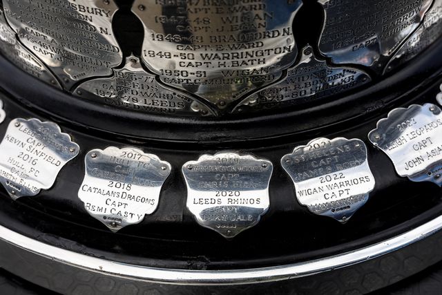 Challenge Cup winners plaques during the Betfred Challenge Cup Quarter Final match Wakefield Trinity vs Wigan Warriors at DIY Kitchens Stadium, Wakefield, United Kingdom on 12 April 2026

(Photo by Mark Cosgrove/News Images)